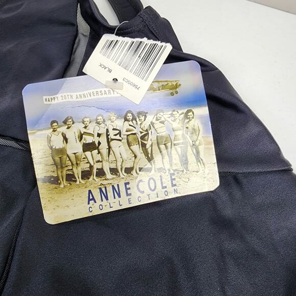 Anne Cole Collection One Piece Swimsuit Black with Mesh Size 6 NWT - Picture 3 of 14